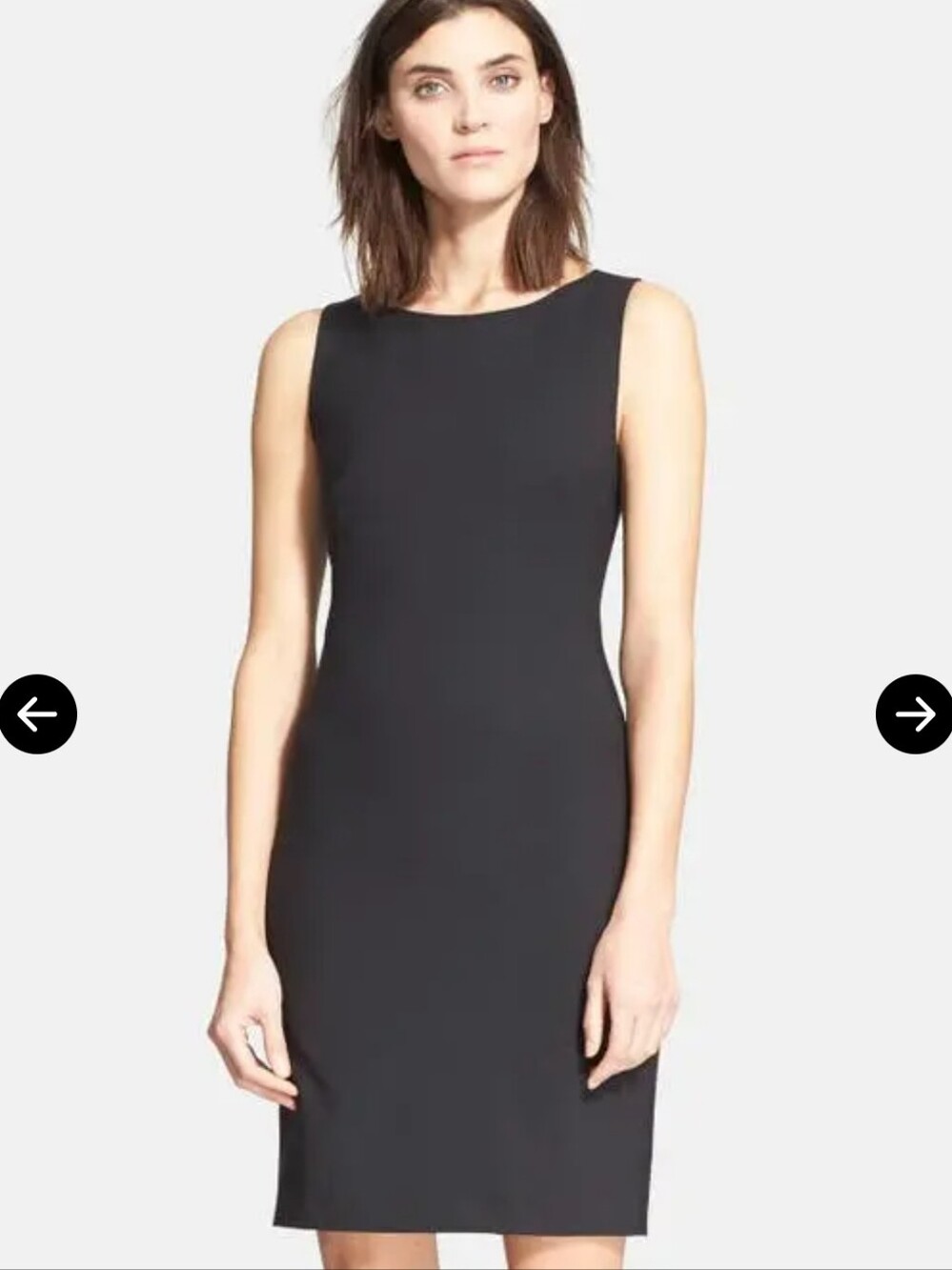Theory Betty Tailor Wool Stretch Black Sleeveless Midi Sheath Career Dress 8